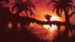  amazing_background ape detailed detailed_background diddy_kong donkey_kong_(character) donkey_kong_(series) hi_res male mammal monkey necktie nintendo orioto primate scenery_porn silhouette sunlight sunset tree video_games wallpaper water 
