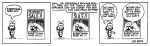 1974 20th_century 3_panel_comic absurd_res accent ancient_art anthro arachnid arthropod comic dr._gougo duo german_accent gnat gnorm_gnat_(character) gnorm_gnat_(series) head_mirror headgear hi_res humor insect jim_davis jim_davis_(artist) male medical_instrument public_domain scientific_instrument simple_background spider stereotype