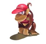 5_toes barefoot clothing diddy_kong donkey_kong_(series) feral hat joshuabryant male mammal monkey nintendo primate simple_background smile solo toes video_games 