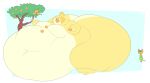 2025 absurd_res animal_crossing anthro belly big_belly big_breasts big_butt black_eyes black_nose blonde_hair blue_background border breasts butt canid canine canis citrus_tree clothing colored digital_media_(artwork) dipstick_tail domestic_cat domestic_dog dress duo featureless_breasts felid feline felis female flat_colors food food_in_mouth fruit fruit_tree green_clothing green_dress green_hair hair hi_res huge_belly huge_breasts huge_butt huge_thighs hyper hyper_belly hyper_butt hyper_thighs isabelle_(animal_crossing) jangleforks leaf leaf_hair mammal markings morbidly_obese morbidly_obese_anthro morbidly_obese_female multicolored_body nintendo nude nude_anthro nude_female obese obese_anthro obese_female open_mouth orange_(fruit) orange_body orange_ears orange_tree overweight overweight_anthro overweight_female plant plant_hair pseudo_hair red_mouth shih_tzu simple_background smile stuffed_mouth tail tail_markings tan_belly tan_body tan_breasts tan_tail_tip tangy_(animal_crossing) teeth thick_thighs toy_dog tree two_tone_body weight_gain white_border yellow_body yellow_ears yellow_tail