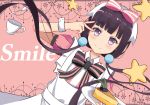  absurdres black_hair blend_s bon_appetit_s cake commentary cup english_commentary food highres long_hair purple_eyes sakuranomiya_maika sasatabekung self_upload solo spoon teacup 