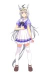  animal_ears full_body hand_on_own_stomach horse_ears horse_girl horse_tail official_art oguri_cap_(umamusume) pleated_skirt school_uniform serafuku skirt solo standing tail thighhighs transparent_background umamusume white_legwear white_skirt zettai_ryouiki 