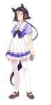  animal_ears full_body horse_ears horse_girl horse_tail looking_at_viewer multicolored_hair official_art pleated_skirt school_uniform serafuku skirt solo standing tail thighhighs transparent_background two-tone_hair umamusume vodka_(umamusume) white_legwear white_skirt zettai_ryouiki 