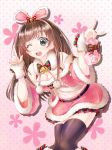  a.i._channel breasts christmas highres kazuneko_(wktk1024) kizuna_ai medium_breasts pink_background 