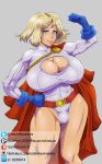  1girl blonde_hair breasts cleavage dc_comics huge_breasts muramasa_(artist) power_girl 