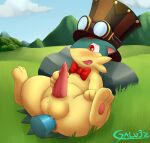2021 anal anal_penetration balls blue_body blue_dildo blue_fur blush dildo dildo_in_ass dildo_insertion feral feral_penetrated fur galv3z_(artist) galvez_(galv3z) generation_2_pokemon genitals hi_res lying male male_penetrated masturbating_while_penetrated masturbation nintendo object_in_ass on_back penetration penile penile_masturbation penis pokemon pokemon_(species) quilava red_eyes sex_toy sex_toy_in_ass sex_toy_insertion signature solo spread_legs spreading tan_body tan_fur tapering_penis