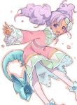  :d big_hair creature dark_skin deyuuku dress forehead_jewel lavender_hair looking_at_viewer meredy open_mouth outstretched_arms pantyhose pink_dress pink_eyes pink_hair pink_legwear purple_eyes quickie sidelocks smile spread_arms tales_of_(series) tales_of_eternia teeth twintails white_background wide_sleeves 
