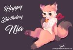  &lt;3 2018 bell blush canine chiffon female fox mammal nia_(senz) paws scarf senz sitting 