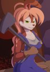  absurd_res bedroom_eyes blacksmith clothed clothing dust:_an_elysian_tail female fully_clothed gloves green_eyes haley_(elysian_tail) half-closed_eyes hammer hi_res lagomorph mammal overalls rabbit sacrificabominat seductive solo tools 