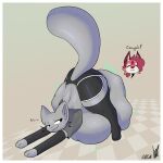 1:1 2024 :3 ambiguous_gender ambiguous_pred anthro anthro_pred anthro_prey arm_warmers armwear ass_up belly belly_on_ground big_belly big_butt big_tail biped black_arm_warmers black_armwear black_clothing black_footwear black_legwear black_socks black_stockings black_text black_thigh_highs black_thigh_socks black_underwear bodily_noises butt canid canine character_request checkered checkered_background closed_frown closed_smile clothed clothed_ambiguous clothed_anthro clothing compression_artifacts crop_top cropped_topwear cutaway digestion_noises digital_drawing_(artwork) digital_media_(artwork) domestic_cat ears_up emily_(tcsrjx) english_description english_text exposed_belly expression_cutaway eyebrows eyelashes eyes_closed felid feline felis female female_anthro floating_whiskers footwear fox frown full-length_portrait fully_inside fur furgonomic_underwear furgonomics glistening glistening_arm_warmers glistening_back glistening_belly glistening_body glistening_clothing glistening_fur glistening_legs glistening_tail glistening_thighs glistening_underwear green_text grey_arms grey_back grey_belly grey_body grey_clothing grey_crop_top grey_ears grey_face grey_fur grey_hands grey_inner_ear_fluff grey_legs grey_shirt grey_tail grey_topwear gurgle_(sound_effect) half-closed_eyes hands_on_ground hi_res huge_belly huge_butt inner_ear_fluff legwear light lighting long_tail looking_at_own_belly looking_at_self looking_back_at_self lying mammal monotone_arm_warmers monotone_arms monotone_armwear monotone_back monotone_belly monotone_body monotone_clothing monotone_crop_top monotone_face monotone_footwear monotone_fur monotone_hands monotone_legs monotone_legwear monotone_socks monotone_stockings monotone_tail monotone_thigh_highs monotone_thigh_socks monotone_topwear mouth_closed narrowed_eyes notsafefoxxwork on_front onomatopoeia pattern_background pointy_ears portrait prick_ears purring raised_tail resting_on_belly rumbling_stomach same_size_vore satisfied_look shaded shirt short_sleeves simple_background smile smirk socks soft_shading soft_vore solo sound_effects stockings straight_arms straight_legs tail text thigh_highs thigh_socks three-quarter_view topwear tuft underwear vore wide_hips