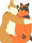 absurd_res anthro canid dusk_lycanroc erection felid feline foreskin frottage generation_7_pokemon genitals hi_res lycanroc mammal nintendo penile penis pokemon pokemon_(species) sex slightly_chubby torracat