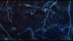  2014 black_bars blue_theme claws detailed_background digital_media_(artwork) dragon feral group lightning membranous_wings open_mouth sinistereternity teeth thunder wings 