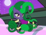  2018 badumsquish bedroom_eyes clothing equine female friendship_is_magic full_moon green_eyes green_hair hair half-closed_eyes horse jumpsuit looking_at_viewer lounging lying mammal mane-iac_(mlp) moon my_little_pony night on_front pony red_eyes seductive side skinsuit smile solo star tight_clothing vector warehouse 