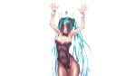  animal_ears aqua_eyes aqua_hair bunnygirl hatsune_miku pantyhose takouji twintails vocaloid white 