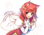  animal_ears blush cat_day cat_ears fire_emblem fire_emblem_heroes fire_emblem_if headband japanese_clothes looking_at_viewer miwabe_sakura pink_hair red_hair sakura_(fire_emblem_if) short_hair smile solo 
