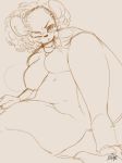  anthro bear belly blush breasts female hi_res looking_at_viewer mammal navel nipples nite nude overweight red_theme sketch solo 