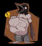 2023 3_toes abdominal_bulge amputee animal_head animal_humanoid avian avian_humanoid barefoot beak belly big_belly bird bird_humanoid blood blood_on_arm blood_on_weapon bodily_fluids bottomwear clothed clothing corvid corvid_humanoid corvus_(genus) corvus_humanoid crow crow_humanoid crow_mauler digital_media_(artwork) disability duo exclamation_point fear_and_hunger feet for_a_head hand_on_own_belly hi_res huge_belly humanoid humanoid_pred imprint loincloth loincloth_only male male_pred navel no_pupils open_beak open_mouth oscine passerine pawplants pictographics simple_background soft_vore toes topless topless_humanoid topless_male unseen_prey vore weapon weapon_arm