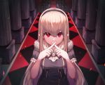  absurdres blonde_hair clothes dungeon_and_fighter fingers floor hallway highres house original pillar red_eyes standing sugar_(dndi888) tiles ts vampire 