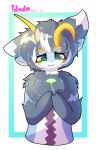 !dodn 4_ears 9:14 :3 absurd_res antennae_(anatomy) anthro aquatic_gastropod black_body black_fur black_hair blue_body curly_hair erro_(!dodn) female fluffy fur fur_tuft gastropod green_eyes hair hi_res marine mollusk multi_ear navel sea_snail seaweed short_hair snail solo tuft yellow_antennae