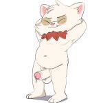 absurd_res anthro balls blush bodily_fluids eyes_closed foreskin genital_fluids genitals hands_behind_head hi_res league_of_legends leaking_precum male navel nude penis precum presenting presenting_penis pubes retracted_foreskin riot_games slightly_chubby smile smirk solo teemo_(lol) tencent twerpishimp yordle