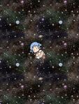  1girl black_socks blue_hair brown_shoes cube_hair_ornament earth_(planet) floating full_body galaxy galaxy_background hair_ornament hugging_own_legs long_sleeves naganohara_mio naganoharamiomio nichijou plaid_clothes plaid_skirt planet pleated_skirt red_skirt sailor_collar saturn_(planet) school_uniform shoes short_hair short_twintails skirt socks solo space sparkle tokisadame_school_uniform twintails white_sailor_collar wide_shot |_| 