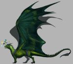  digital_media_(artwork) dragon green_scales horn membranous_wings model_sheet noctem-tenebris open_mouth scales scalie simple_background spines teeth western_dragon wings 