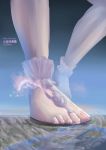  aurora_borealis barefoot destruction feet giantess idolmaster_cinderella_girls kohinata_miho landscape lodain sea 