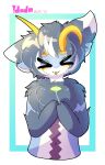 !dodn 4_ears 9:14 :3 absurd_res antennae_(anatomy) anthro aquatic_gastropod black_body black_fur black_hair blue_body curly_hair erro_(!dodn) female fluffy fur fur_tuft gastropod hair hi_res marine markings mollusk multi_ear navel sea_snail short_hair smile snail solo tongue tongue_out tuft x3 yellow_antennae