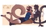 anthro athletic athletic_anthro athletic_male black_body black_fur bottomwear brown_hair butt chest_tuft clothing dipstick_tail domestic_cat duo eye_contact feet felid feline felis femboy fluffy fluffy_tail fur hair hi_res isaac_bishop_(bishopsquared) katfishcom kerchief long_tail looking_at_another male male/male mammal markings neckerchief neckwear pants pawpads shirtless_anthro shirtless_male shorts siamese sil_blackmon tail tail_markings tuft whiskers