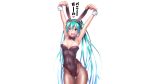  animal_ears aqua_eyes aqua_hair bunnygirl hatsune_miku pantyhose takouji twintails vocaloid white 