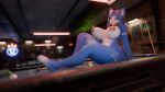 16:9 1md3f4ul7 3d_(artwork) anthro areola big_breasts billiard_table blue_body blue_hair bracelet breasts butt canid canine closed_smile clothed clothing digital_media_(artwork) dust ear_piercing ear_ring eyewear eyewear_on_head female fox fur furniture glasses glasses_on_head hair hi_res inner_ear_fluff inside jewelry krystal_(star_fox) long_hair looking_at_viewer mammal milk mostly_nude mouth_closed nintendo nipple_fetish nipple_piercing nipple_play nipples partially_clothed piercing presenting public public_nudity ring_piercing sitting smile smiling_at_viewer solo star_fox table tuft white_body white_fur widescreen