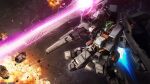  absurdres advance_of_zeta asteroid beam_cannon beam_rifle company_name copyright_notice debris destruction energy energy_gun explosion gundam gundam_battle_operation_2 gundam_tr-1_hazel gundam_tr-1_hazel_owsla highres holding holding_weapon machinery mecha mecha_focus mobile_suit no_humans official_art reactive_armor realistic robot scan science_fiction shield shoulder_cannon solo sunrise_(company) tenjin_hidetaka thrusters titans_(gundam) traditional_media v-fin weapon 