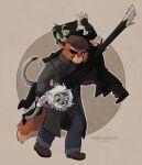 2025 4_fingers anthro artist_name black_body black_bottomwear black_clothing black_coat black_eyebrows black_footwear black_fur black_jacket black_nose black_pants black_shoes black_sweater black_tail_tip black_topwear blue_bottomwear blue_clothing blue_pants boots bottomwear brown_boots brown_clothing brown_footwear carrying_another cheek_tuft circle_background clothed clothed_anthro clothed_female clothed_male clothing coat digital_drawing_(artwork) digital_media_(artwork) dipstick_tail domestic_cat eye_patch eyebrows eyewear facial_markings facial_tuft fan_character felid feline felis female female_anthro fingers flat_cap footwear fully_clothed fully_clothed_anthro fully_clothed_female fully_clothed_male fur geometric_background glasses green_eyes grey_body grey_fur group hair hat head_markings head_tuft headgear headwear hi_res jacket lackadaisy littlevioletart lucille_connolly_(littlevioletart) male male_anthro mammal markings mordecai_heller multicolored_body multicolored_fur muzzle_(marking) open_mouth pants pawpads pink_nose shirt shoes simple_background sweater tail tail_markings tan_body tan_fur teeth text topwear trio tuft tuxedo_cat two_tone_body two_tone_fur vest viktor_vasko wearing_glasses whiskers white_body white_clothing white_eyebrows white_fingers white_fur white_hair white_shirt white_tail_tip white_topwear white_whiskers