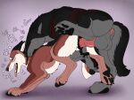  animal_genitalia animal_penis anus black_body black_fur black_pawpads black_pussy blue_eyes brown_body brown_fur canid canine canine_genitalia canine_penis duo erection eyes_closed female female_penetrated feral feral_on_feral feral_penetrated feral_penetrating feral_penetrating_feral from_behind_position fur genitals grey_body grey_fur hi_res killthe_demon knot looking_pleasured male male/female male_penetrating male_penetrating_female mammal narrowed_eyes open_mouth pawpads penetration penile penile_penetration penis penis_in_pussy pussy red_anus red_penis sex side_view simple_background tongue tongue_out vaginal vaginal_penetration white_body white_fur 