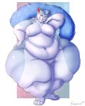 belly breasts curvy_figure felid feline hi_res mammal obese overweight vishy vishykin vishykinarts weightgain wide_hips