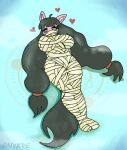 anthro anykoe bdsm blush blush_lines bondage bound earth_pony enjoying equid equine fan_character female floating_hearts hair hasbro heart_eyes heart_symbol hi_res horse inner_ear_fluff long_hair looking_at_viewer macdolia magic magic_circle mammal mummification my_little_pony pigtails pony signature solo tuft