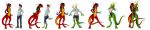 2024 absurd_res anthro biped black_body black_countershading black_hair blonde_hair blue_eyes blue_markings blush breast_growth breasts claws clothed clothing colored countershade_neck countershade_tail countershading digitigrade dragon_(sleepygryph) duo female female_anthro frill_(anatomy) front_view fully_clothed gender_transformation green_body growth hair hand_on_own_breast hi_res horn human human_to_anthro long_image looking_at_another male male_human mammal markings membrane_(anatomy) membranous_frill mtf_transformation non-mammal_breasts non-mammal_hair nude open_mouth red_body shaded shocked side_view simple_background smile snout snout_growth species_transformation squiggle_mouth standing tail tail_growth tiana_(tomek1000) tomek1000 torn_clothing transformation transformation_through_magic white_background wide_image yellow_body yellow_countershading yellow_markings