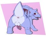 2024 anus balls big_butt blue_body blue_skin butt feral generation_1_pokemon genitals gynomorph hi_res horn intersex kerilyn mia_(kerilyn) nidorina nidorino nintendo penis pokemon pokemon_(species) raised_tail red_eyes ribbed_penis shiny_pokemon solo solo_focus spines spots tail tail_anus thick_tail tongue tongue_out trans_(lore) trans_woman_(lore) unusual_anatomy unusual_genitalia unusual_penis