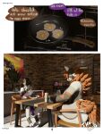 3d_(artwork) 4_fingers 5_fingers absurd_res after_sex animal_genitalia animal_penis big_breasts big_butt big_penis bodily_fluids breakfast breasts brown_hair butt chair comic cum cum_drip dialogue digital_media_(artwork) dripping eating eating_food egg english_text equine_genitalia equine_penis female fingers fluffy fluffy_tail fur furniture genital_fluids genitals green_eyes grey_body grey_fur hair hi_res kitche kitchen kitchen_table kitchen_utensils kvn_poulsen mamagen mammal mature_female multicolored_body multicolored_fur multicolored_tail neck_tuft on_chair penis procynoid procyonid purple_eyes purple_insides purple_penis purple_tongue raccoon sara_poulsen sitting sitting_on_chair size_difference speech_bubble sunny_side_up_egg tail text thick_thighs tongue tools translated tuft wide_hips