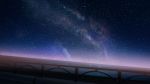  banishment bridge commentary_request highres horizon night night_sky no_humans ocean original outdoors scenery sky star_(sky) starry_sky 