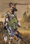 african_wild_dog alice_(disambiguation) anthro army assault_rifle canid canine feral gun hi_res m16 m1967 male mammal military military_clothing ranged_weapon rifle soldier solo tactical_gear tacticalfur us vietnam_war war warrior weapon