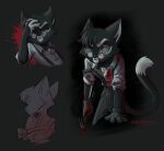 2025 4_fingers anthro artist_name bandage black_background black_body black_bottomwear black_clothing black_fur black_gloves black_handwear black_nose black_pants blood blood_on_clothing blood_on_face blood_on_gloves blood_on_shirt blood_on_topwear blood_on_weapon bodily_fluids bottomwear claw_hammer clothed clothed_anthro clothed_male clothing collared_shirt colored digital_media_(artwork) dipstick_tail domestic_cat dress_shirt exposed_shoulder eyebrows eyewear facial_markings felid feline felis fingers fully_clothed fully_clothed_anthro fully_clothed_male fur glasses gloves hammer handwear head_markings head_tuft hi_res holding_hammer holding_object holding_tool holding_weapon lackadaisy littlevioletart male male_anthro mammal markings monotone_bottomwear monotone_clothing monotone_pants monotone_shirt monotone_topwear mordecai_heller multicolored_body multicolored_fur muzzle_(marking) pants portrait shirt simple_background solo suspenders tail tail_markings text three-quarter_portrait tools topwear tuft tuxedo_cat two_tone_body two_tone_fur weapon wearing_glasses white_body white_clothing white_dress_shirt white_eyebrows white_fingers white_fur white_inner_ear white_shirt white_snout white_tail_tip white_topwear