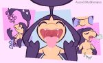 appleofmyshampoo belly bodily_fluids burping duo eyes_closed feral generation_1_pokemon generation_3_pokemon hi_res humanoid larger_pred mammal mawile mouth_shot neck_bulge nintendo open_mouth oral_vore pokemon pokemon_(species) rattata red_eyes saliva simple_background size_difference soft_vore swallowing teeth tongue tongue_out vore