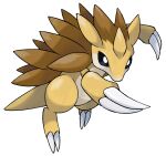  animal_focus claws full_body highres no_humans official_art pokemon pokemon_(creature) pokemon_focus pokemon_frlg sandslash solo spikes sugimori_ken third-party_source transparent_background 