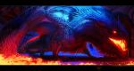  black_bars claws digital_media_(artwork) dragon feral fire glowing glowing_eyes noctem-tenebris open_mouth scales solo standing 