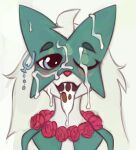 anthro bodily_fluids cum cum_in_mouth cum_inside cum_on_face generation_9_pokemon genital_fluids looking_at_viewer male male/male marsminer meowscarada nintendo original_character pokemon pokemon_(species) solo tongue tongue_out