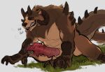 2025 5_fingers animal_genitalia animal_penis anthro arm_markings aroused balls bear bear_ears belly big_penis biped bodily_fluids breath brown_arms brown_bear brown_body brown_ears brown_fur brown_hands brown_legs cheek_markings claws colored_sketch curved_horn dfkr digital_drawing_(artwork) digital_media_(artwork) dragon english_text erection eyebrows eyes_closed facial_markings finger_claws fingers fur fur_markings genital_fluids genitals grizzly_bear hair head_horn head_markings horn hybrid hybrid_genitalia kuruk_(character) leaking leaking_penis leaking_precum long_horn long_tail lying male male_anthro mammal mane mane_hair markings monotone_background monotone_hands monotone_horn monotone_inner_ear multicolored_body multicolored_ears multicolored_fur multicolored_scales mythological_creature mythological_scalie mythology nude on_front outside panting pawpads paws penis plantigrade precum reptile ridged_horn scale_markings scales scalie scaly_tail sheath short_fur simple_background sketch slightly_chubby solo spikes spikes_(anatomy) straight_horn tail tan_balls tan_belly tan_body tan_fur teeth text three-quarter_view tongue tongue_out two_tone_ears two_tone_tail ursidae ursine ursine_ears ursine_genitalia ursine_penis vein veiny_penis
