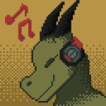  aleski_ishimura animated crestfallen_warrior digital_media_(artwork) female headphones horn lizard low_res music pixel_(artwork) reptile scalie space_station_13 ss13 unathi video_games 