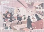  1boy 3girls black_bow black_dress black_hair black_jacket black_shoes black_thighhighs blank_speech_bubble blinky_(pac-man) blue_hair blue_sailor_collar blueofthesunset blush book bow bowl brown_hair character_name closed_eyes collared_shirt computer computer_mouse couch danganronpa_(series) danganronpa_2:_goodbye_despair doorway dress earrings eyelashes fang figure fire fork from_behind guitar hair_bow hair_horns hatsune_miku high_heels highres holding holding_bowl holding_guitar holding_instrument hood hood_down hooded_jacket indoors instrument jacket jewelry joker_(persona_5) knife komaeda_nagito long_hair long_sleeves luigi mario mario_(series) medium_hair mioda_ibuki monitor multicolored_hair multiple_girls nanami_chiaki neck_ribbon neckerchief non-web_source on_couch open_clothes open_jacket open_mouth pac-man pac-man_(game) page_number pencil persona persona_5 pillow pink_hair pink_neckerchief plant pokemon ponytail red_bow red_ribbon ribbon sailor_collar shelf shirt shoes short_hair short_sleeves sitting skitty smile smiley_face smoke snorlax sonia_nevermind speech_bubble star_(symbol) sticker stuffed_toy the_sims thighhighs usami_(danganronpa) user_interface vocaloid white_hair white_shirt 