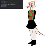 1:1 2025 4chan aliasing anthro biped black_eyes blonde_hair bone_frill cavemanon_studios checkered checkered_clothing clothing cosplay crossover crossover_cosplay deltarune digital_drawing_(artwork) digital_media_(artwork) dinosaur dress espectro111222 female female_anthro frill_(anatomy) full-length_portrait goodbye_volcano_high hadrosaurid hair hi_res long_tail multicolored_body multicolored_scales naomi_(gvh) noelle_holiday orange_body orange_scales ornithischian ornithopod parasaurolophus pattern_clothing portrait prehistoric_species reptile scales scalie screencap short_hair simple_background smile snoot_game snout solo spiked_tail spikes spikes_(anatomy) standing tail tan_body tan_scales two_tone_body two_tone_scales undertale_(series) white_background